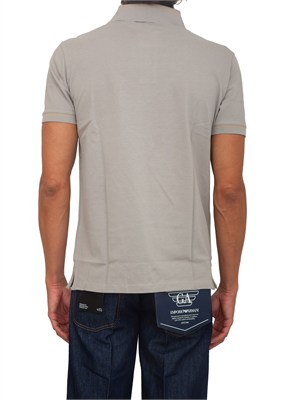 Polo uomo Emporio Armani in cotone grigio con profili in UOMO