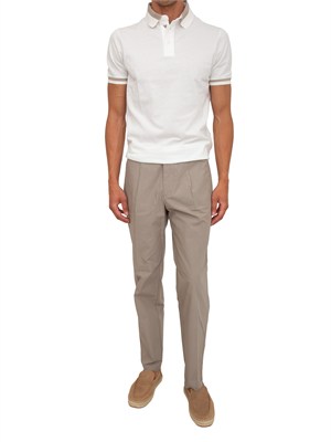 Polo uomo Emporio Armani in cotone avorio con profili in UOMO