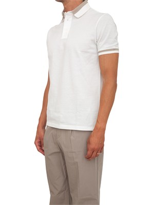 Polo uomo Emporio Armani in cotone avorio con profili in UOMO