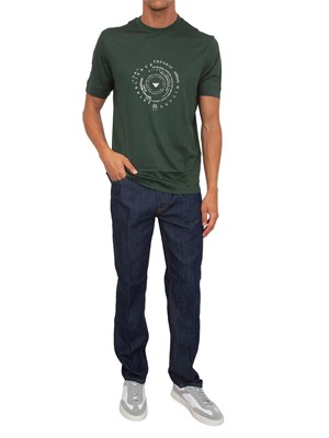 T-shirt Emporio Armani uomo in cotone verde in UOMO