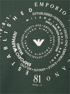 T-shirt Emporio Armani uomo in cotone verde in UOMO