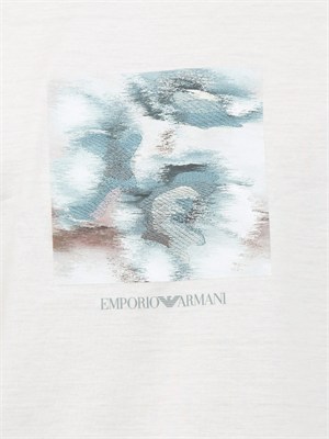 T-shirt Emporio Armani uomo bianca con stampa in UOMO