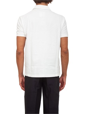 Polo Emporio Armani uomo in piquet di cotone bianco in UOMO