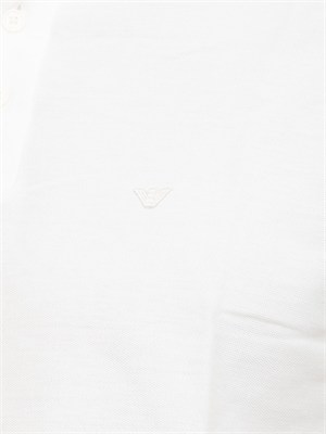 Polo Emporio Armani uomo in piquet di cotone bianco in UOMO