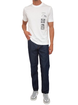 T-shirt Emporio Armani uomo in cotone bianco e logo in UOMO