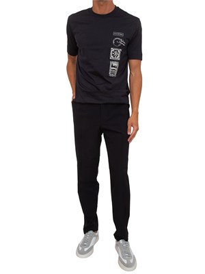 T-shirt Emporio Armani uomo in cotone blu e logo in UOMO