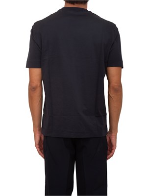 T-shirt Emporio Armani uomo in cotone blu e logo in UOMO