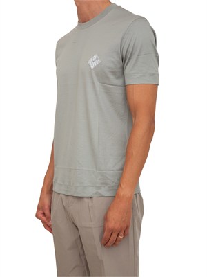 T-shirt Emporio Armani in tessuto verde con logo in UOMO
