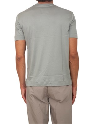 T-shirt Emporio Armani in tessuto verde con logo in UOMO