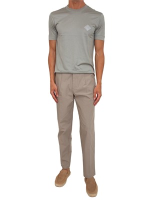 T-shirt Emporio Armani in tessuto verde con logo in UOMO
