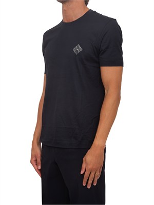 T-shirt Emporio Armani in tessuto blu con logo in UOMO