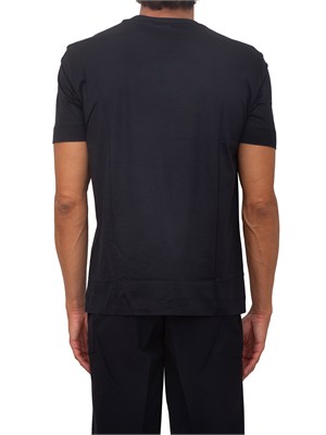 T-shirt Emporio Armani in tessuto blu con logo in UOMO
