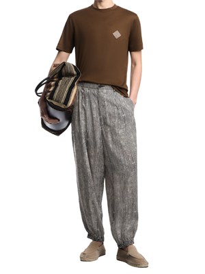 T-shirt Emporio Armani in tessuto marrone con logo in UOMO