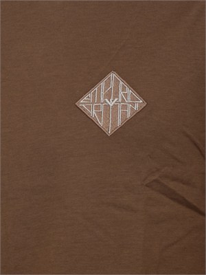 T-shirt Emporio Armani in tessuto marrone con logo in UOMO