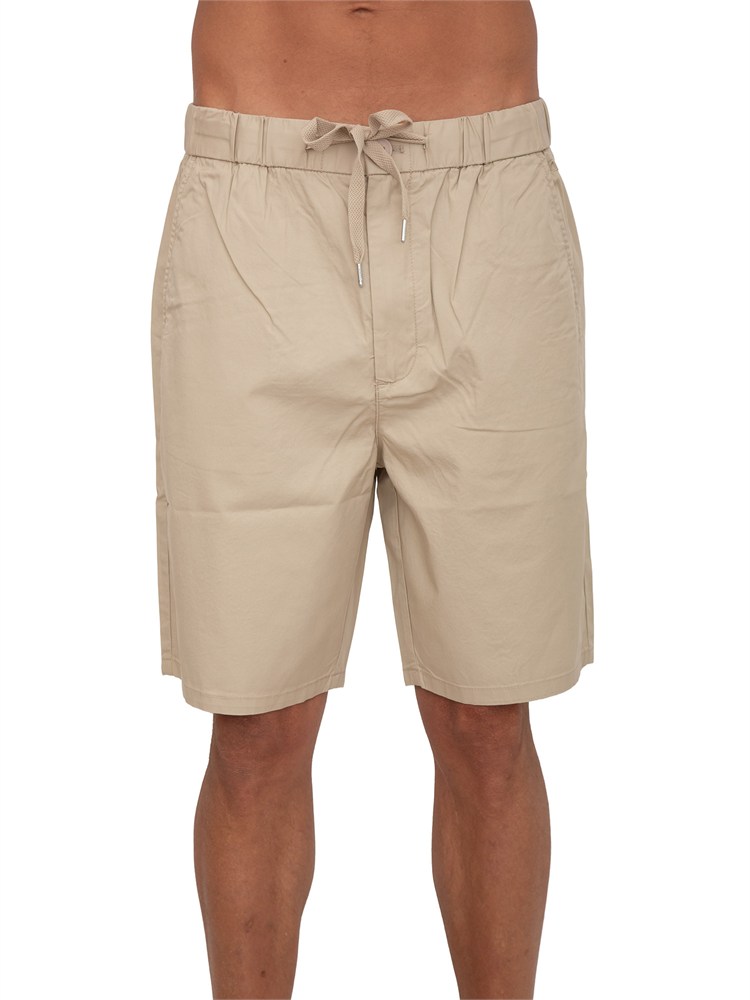 Bermuda Sun68 in popeline di cotone beige con tasche