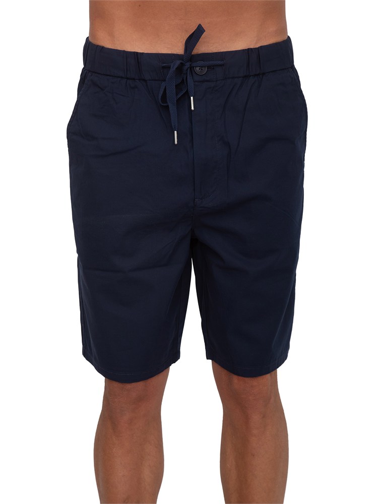 Bermuda Sun68 in popeline di cotone blu con tasche