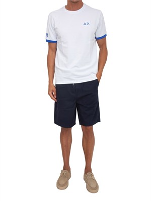 Bermuda Sun68 in popeline di cotone blu con tasche in UOMO