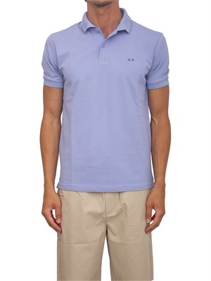 Polo SUN68 uomo in piquet di cotone lilla in UOMO