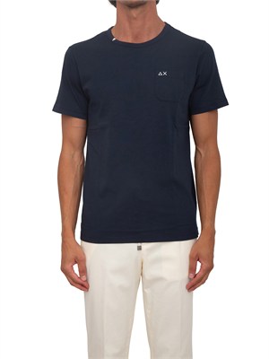 T-shirt Sun68 uomo in cotone blu in UOMO