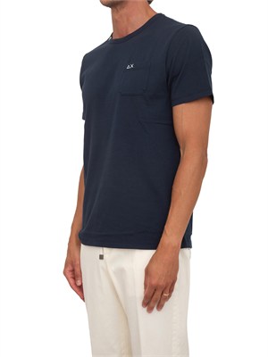 T-shirt Sun68 uomo in cotone blu in UOMO