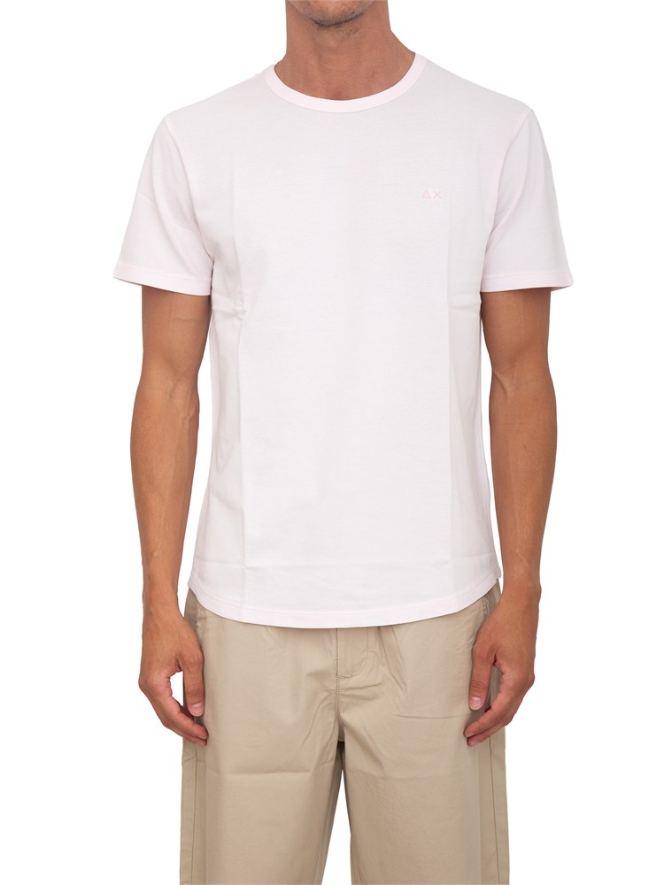 T-shirt Sun68 uomo in cotone rosa