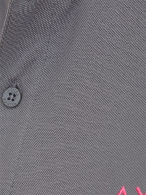 Polo Sun68 in piquet di cotone grigio con profili in UOMO