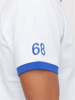 T-shirt Sun68 in piquet di cotone bianco in UOMO