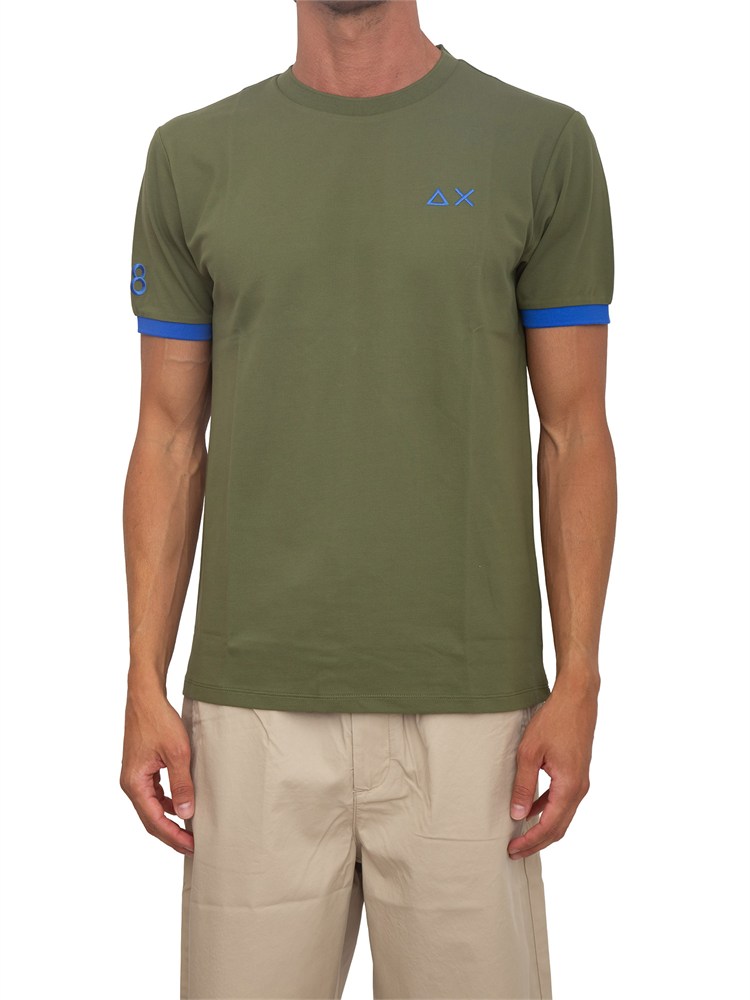 T-shirt Sun68 in piquet di cotone verde