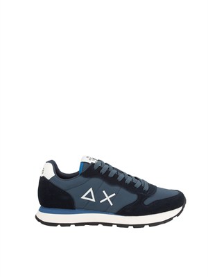 Sneaker Tom SUN68 in tessuto e pelle blu in UOMO