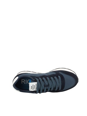 Sneaker Tom SUN68 in tessuto e pelle blu in UOMO