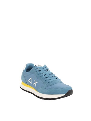 Sneaker Tom SUN68 in tessuto e pelle azzurre in UOMO
