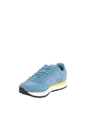 Sneaker Tom SUN68 in tessuto e pelle azzurre in UOMO