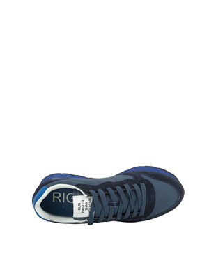 Sneaker Tom SUN68 in tessuto e pelle blu in UOMO