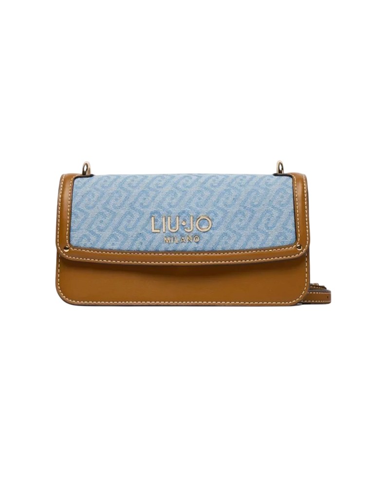 Borsa Liu Jo donna in denim blu chiaro jacquard e logo