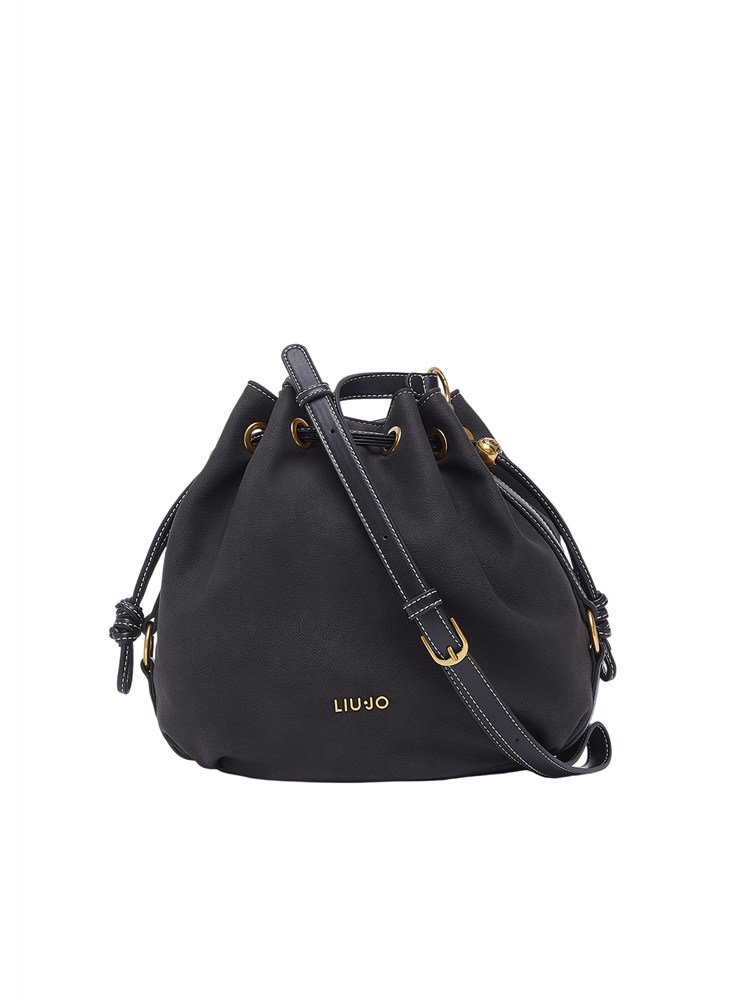 Borsa a tracolla Liu Jo donna effetto nabuk nero