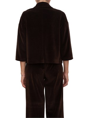 Giacca donna Circolo 1901 in velluto marrone e maniche 3/4 in DONNA