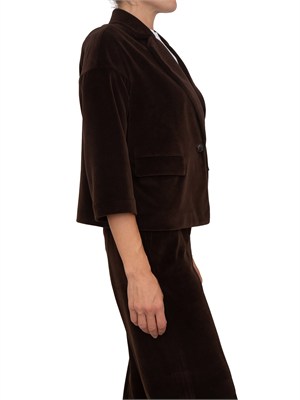 Giacca donna Circolo 1901 in velluto marrone e maniche 3/4 in DONNA