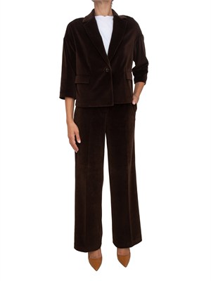Giacca donna Circolo 1901 in velluto marrone e maniche 3/4 in DONNA