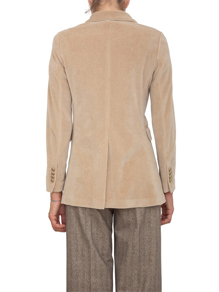Giacca donna doppiopetto Circolo 1901 in velluto beige