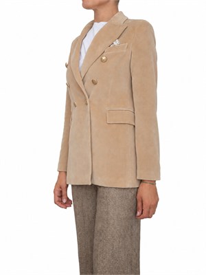 Giacca donna doppiopetto Circolo 1901 in velluto beige in DONNA