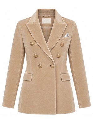 Giacca donna doppiopetto Circolo 1901 in velluto beige in DONNA