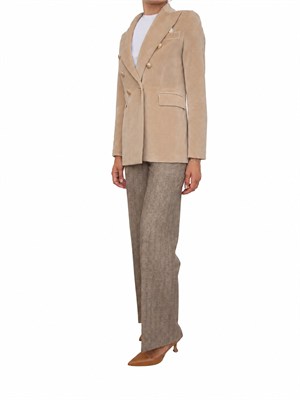 Pantalone donna Circolo 1901 spinato beige in DONNA