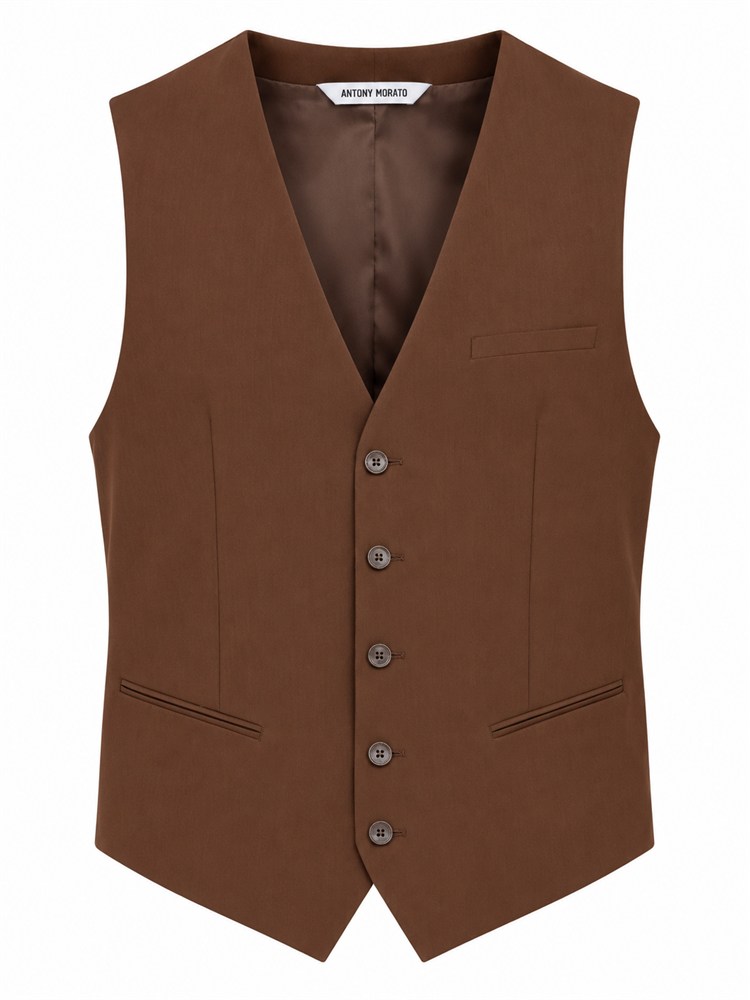 Gilet Antony Morato in tessuto stretch marrone