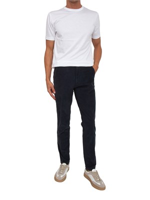 Pantaloni Aviator 301 Trussardi in gabardina blu in UOMO