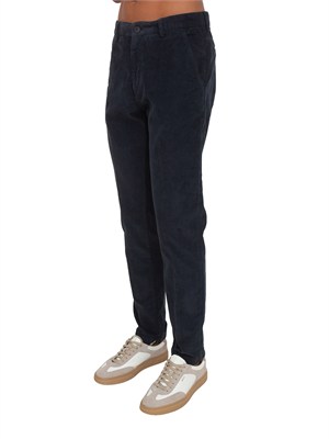 Pantaloni Aviator 301 Trussardi in gabardina blu in UOMO