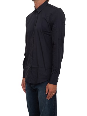 Camicia Antony Morato in popeline di cotone blu in UOMO