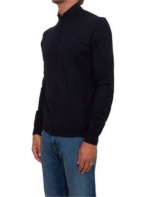 Cardigan Trussardi uomo misto viscosa blu in UOMO