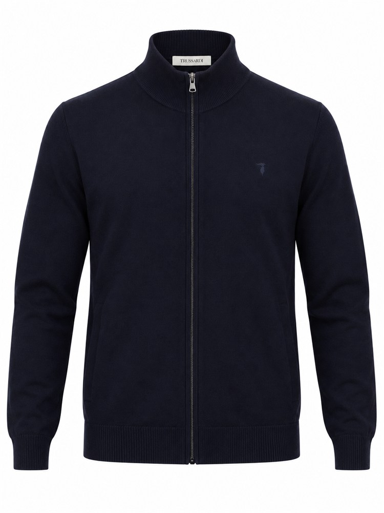 Cardigan Trussardi uomo misto viscosa blu