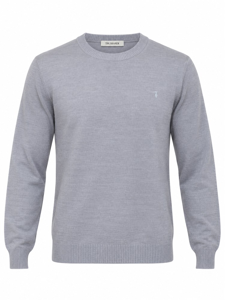 Maglia Trussardi uomo in pura lana grigia