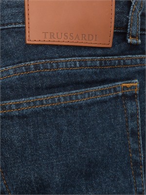 Jeans Trussardi uomo in denim elasticizzato blu in UOMO